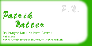 patrik malter business card